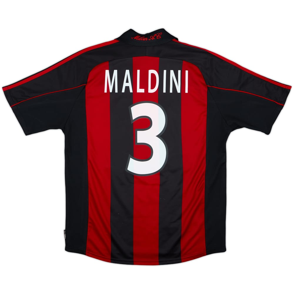 2000-02 AC Milan Home Shirt Maldini #3 - 8/10 - (M)