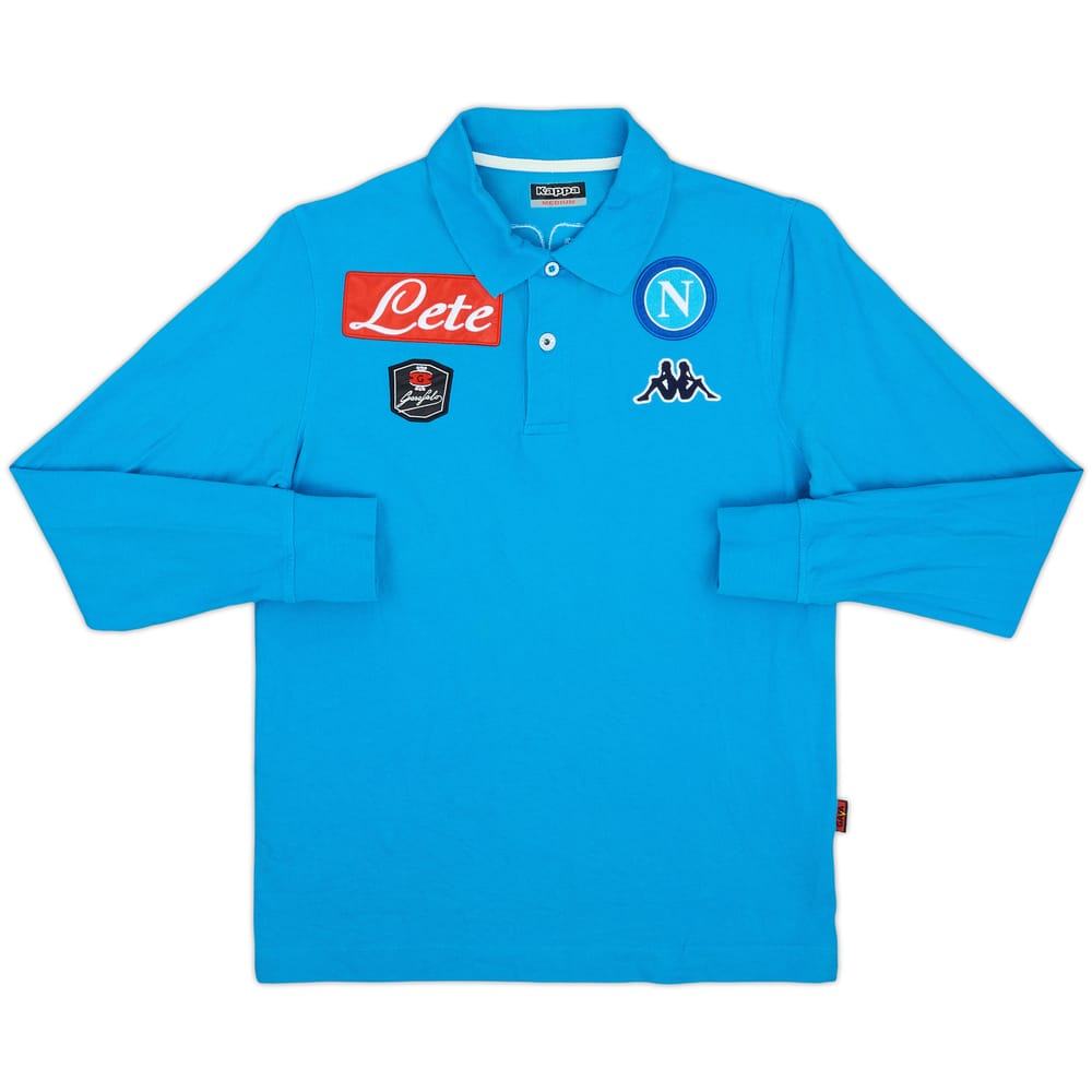 2016-17 Napoli Kappa Polo L/S Shirt - 8/10 - (M)