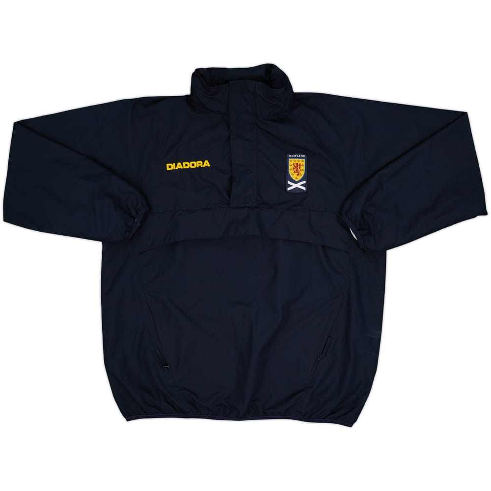 2004-05 Scotland Diadora Hooded 1/4 Zip Rain Jacket - 8/10 - (S)