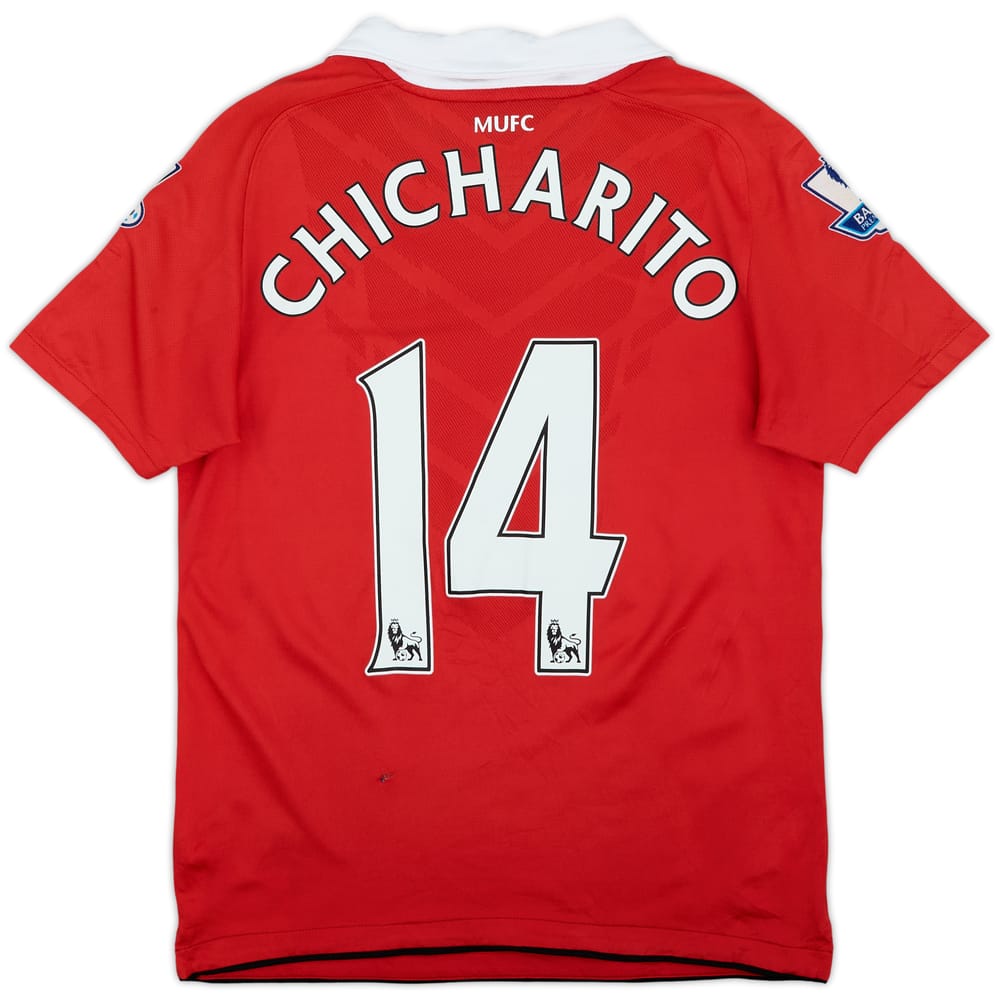 2010-11 Manchester United Home Shirt Chicharito #14 - 5/10 - (L.Boys)