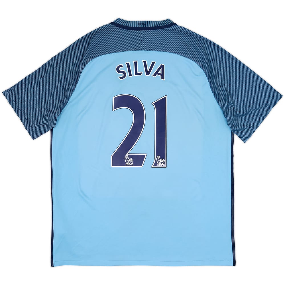 2016-17 Manchester City Home Shirt Silva #21 - 6/10 - (XL)