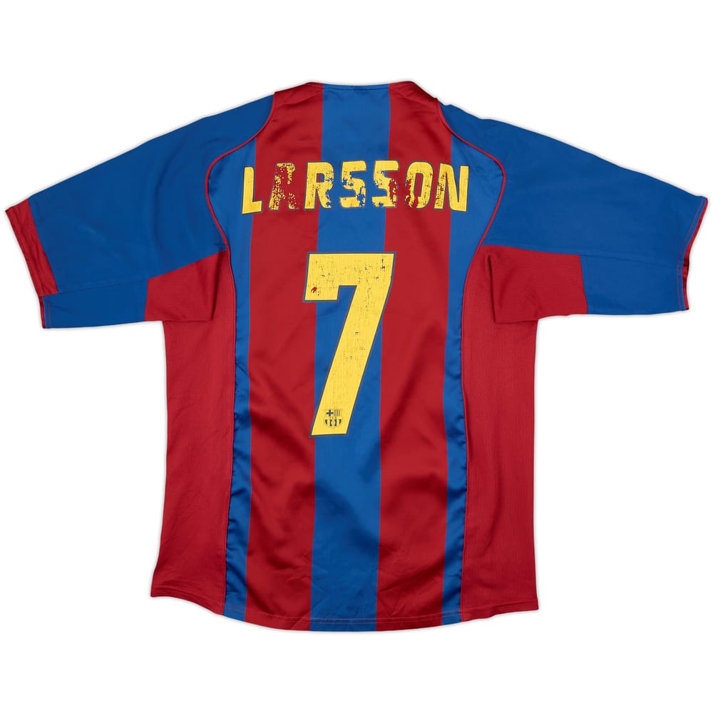 2004-05 Barcelona Home Shirt Larsson #7 - 4/10 - (M)