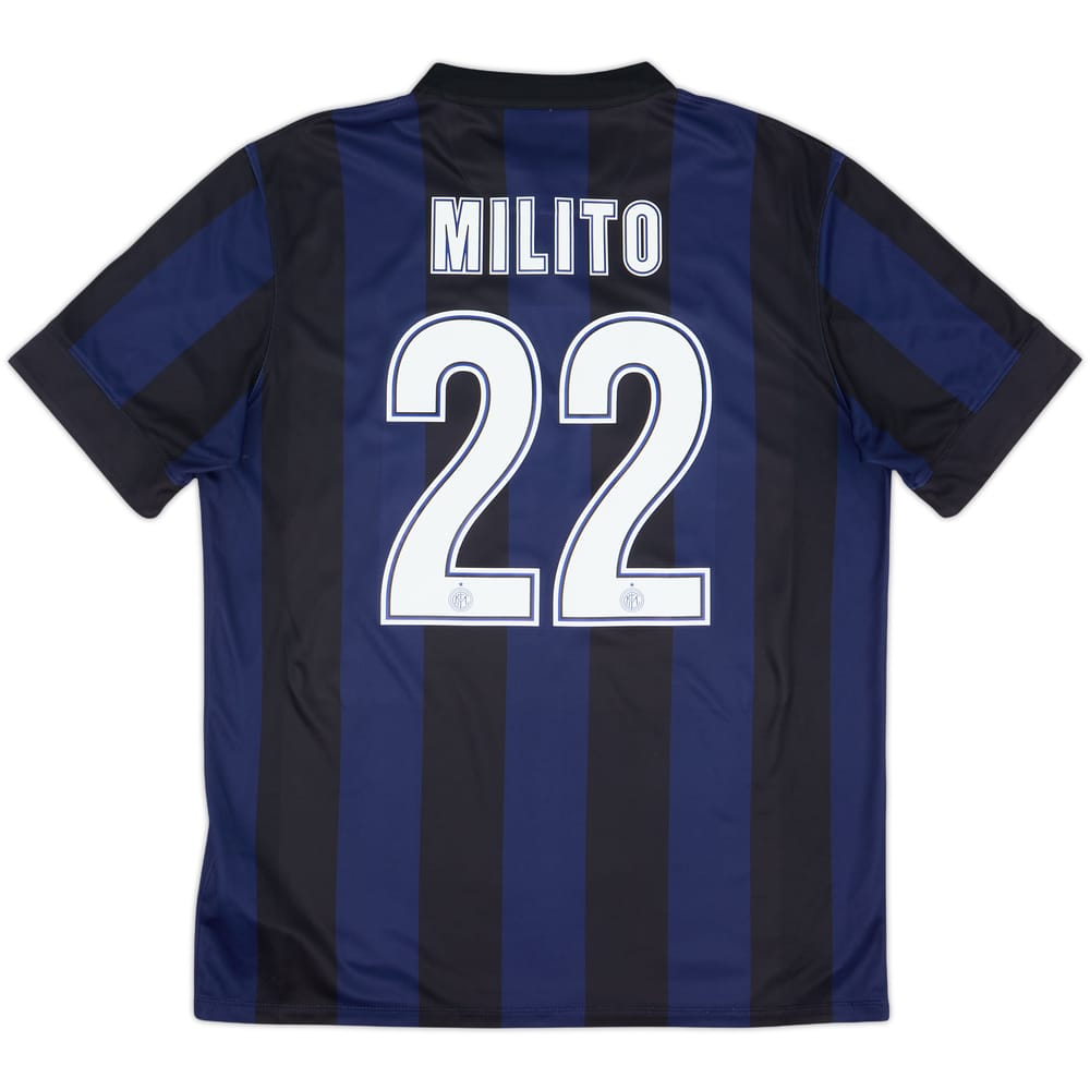2013-14 Inter Milan Home Shirt Milito #22 - 7/10 - (L)