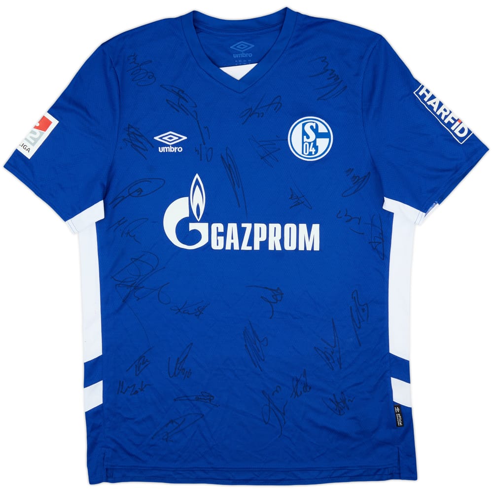 2021-22 Schalke Squad Signed Home Shirt - 7/10 - (XL)