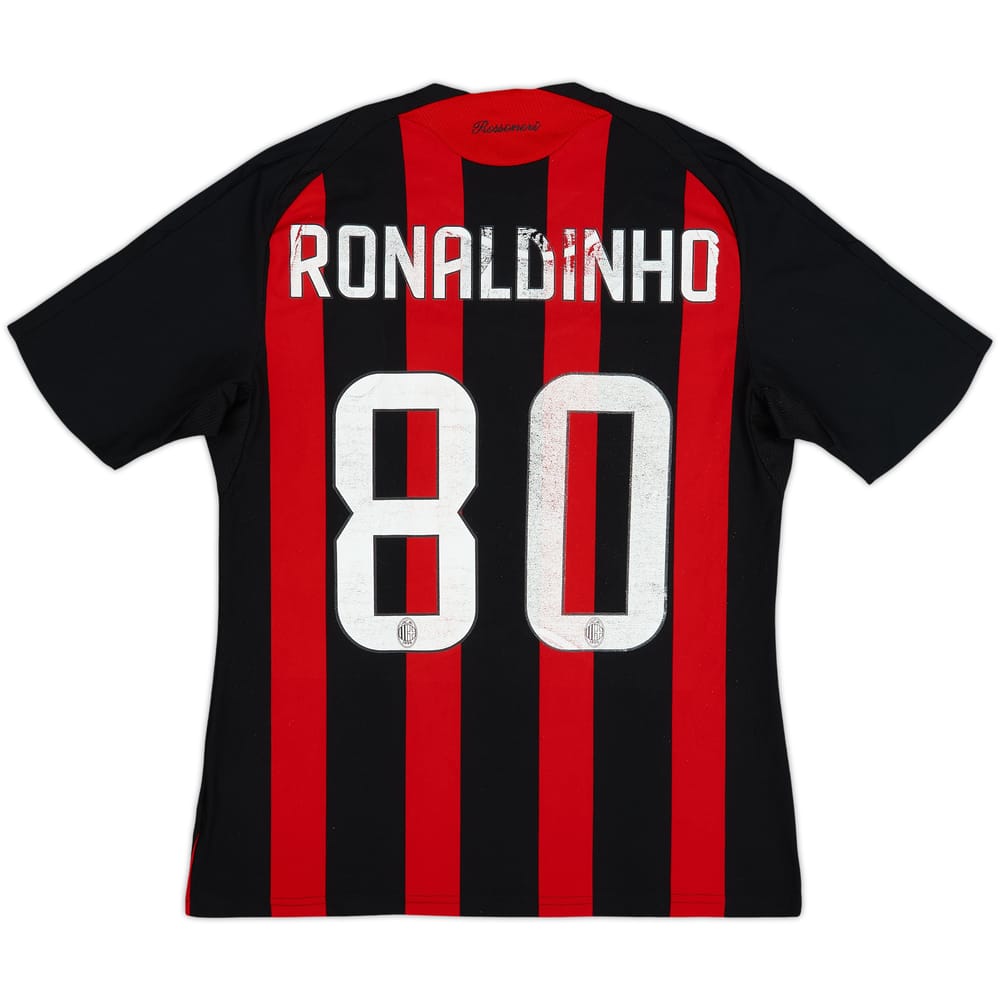 2008-09 AC Milan Home Shirt Ronaldinho #80 - 5/10 - (M)
