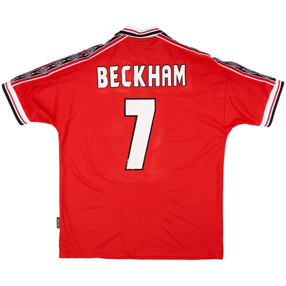 1998-00 Manchester United Home Shirt Beckham #7 - 8/10 - (XL)