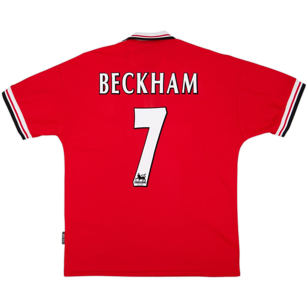 1998-00 Manchester United Home Shirt Beckham #7 - 8/10 - (L)
