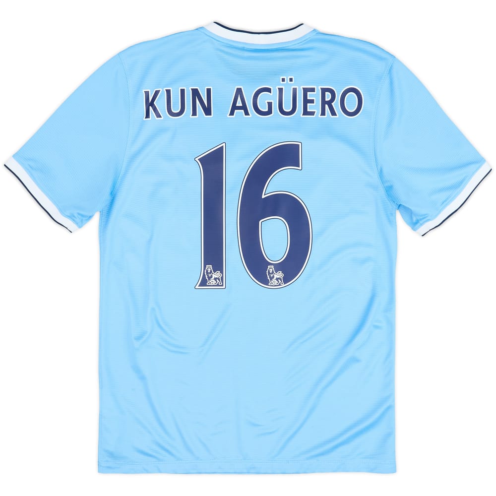 2013-14 Manchester City Home Shirt Kun Aguero #16 - 9/10 - (S)