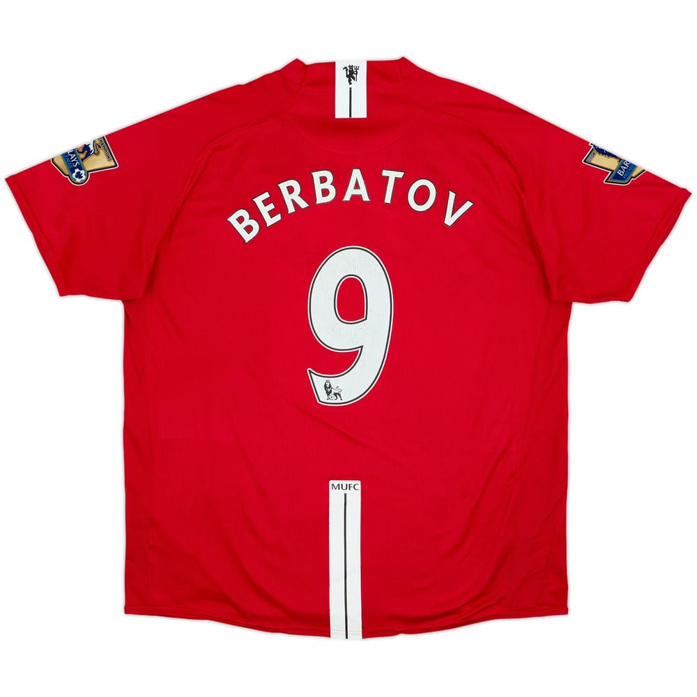 2007-09 Manchester United Home Shirt Berbatov #9 - 6/10 - (XXL)