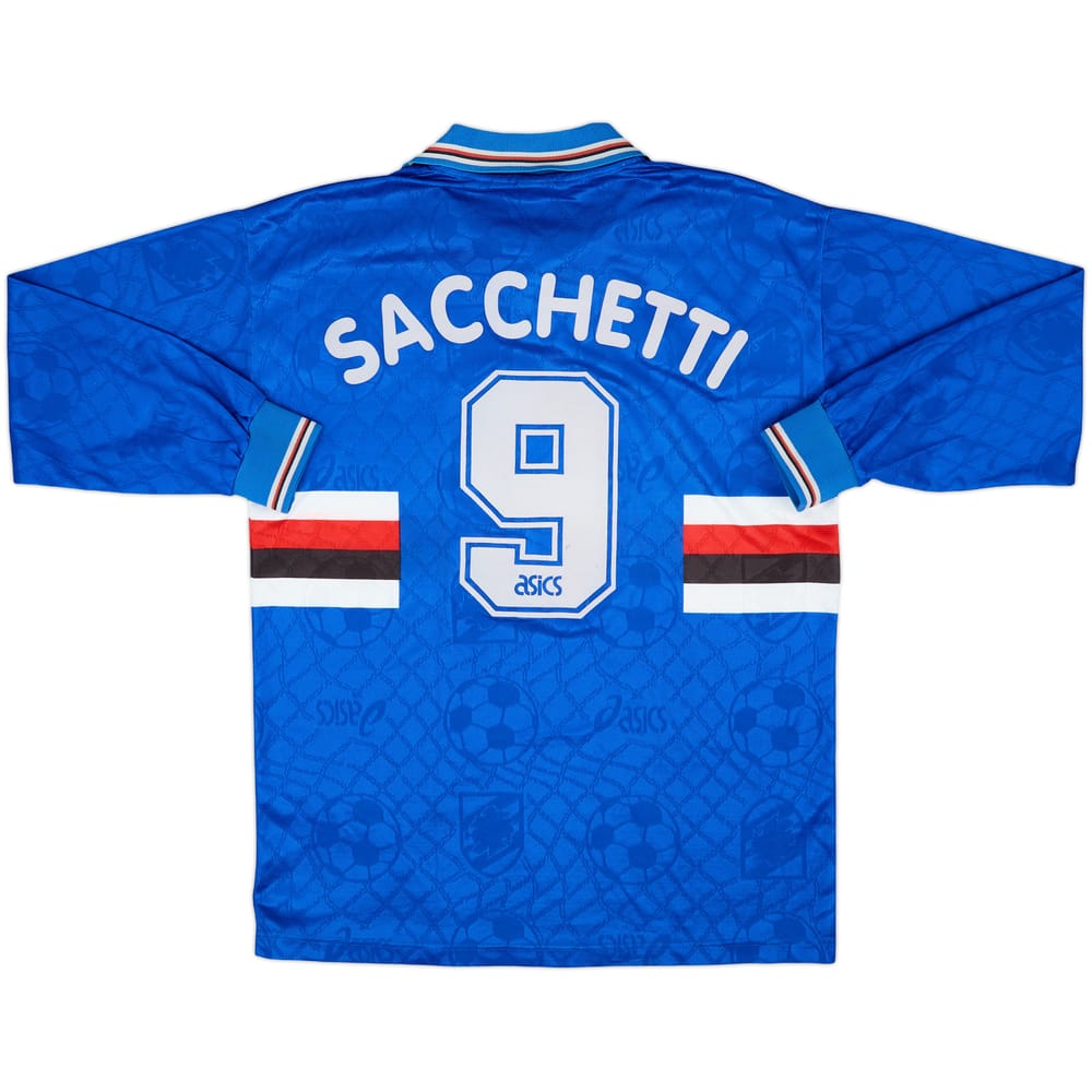Camiseta de manga larga de local del Sampdoria 1995-96 Sacchetti #9 - 9/10 - (L)