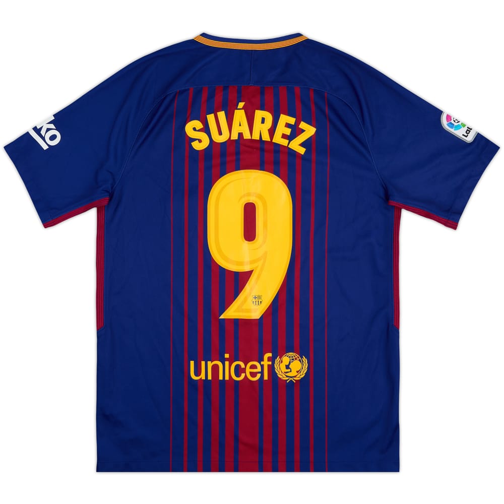2017-18 Barcelona Home Shirt Suarez #9 - 8/10 - (M)