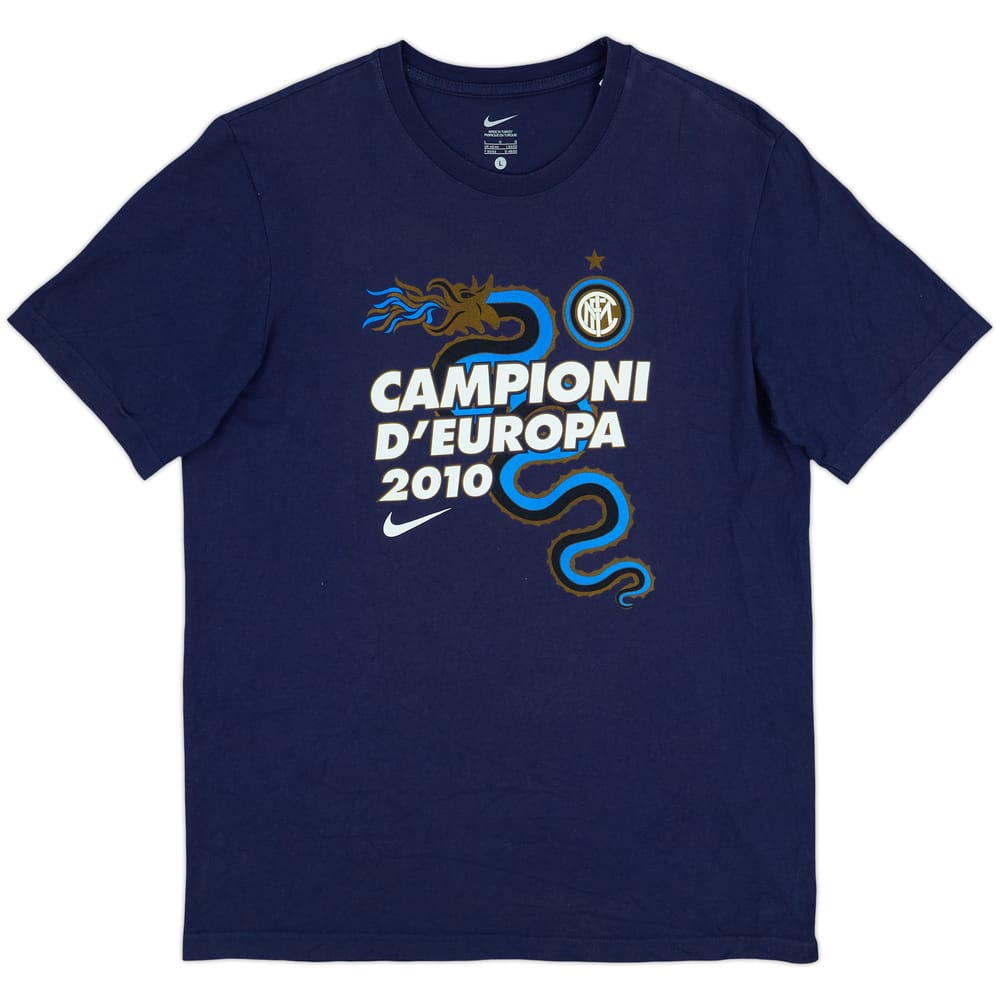 2009-10 Inter Milan Nike 'Campioni D'Europa' Cotton Tee - 9/10 - (L)