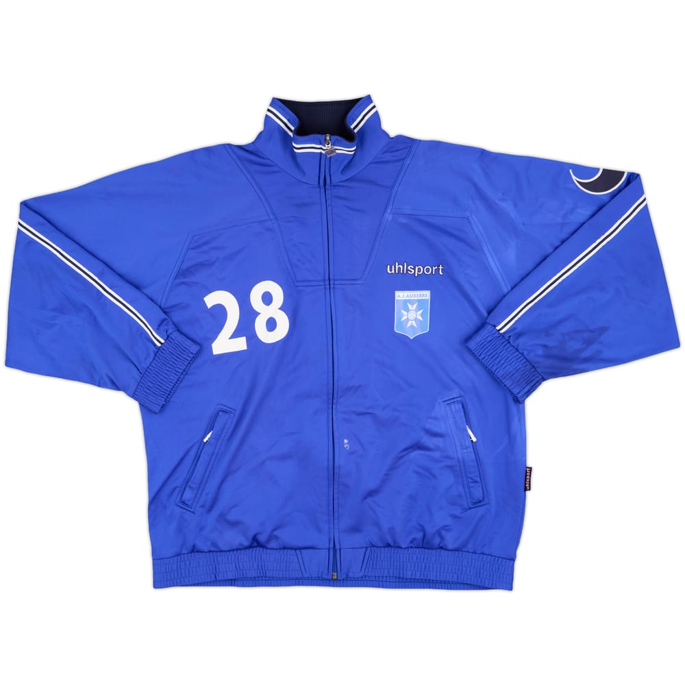 2000-01 Auxerre Uhlsport Player Issue Track Jacket #28 - 5/10 - (L)