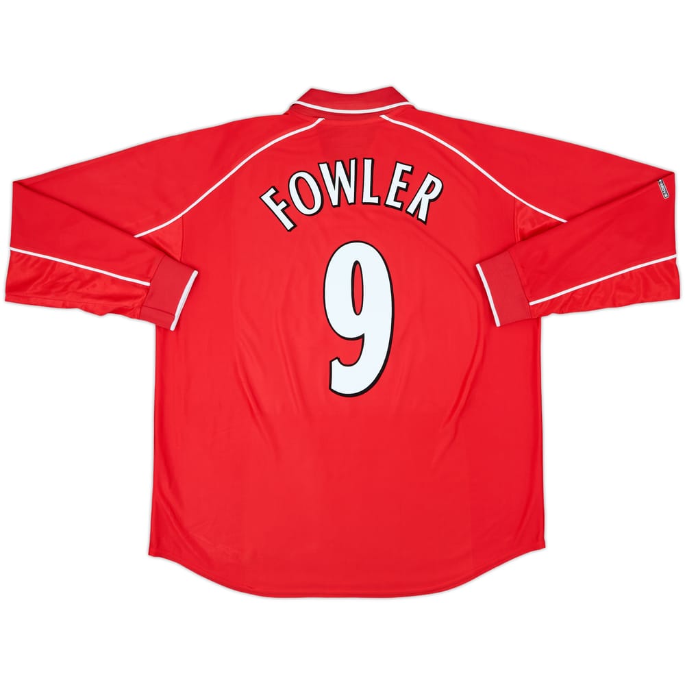 2000-02 Liverpool Home L/S Shirt Fowler #9 - 9/10 - (XXL)