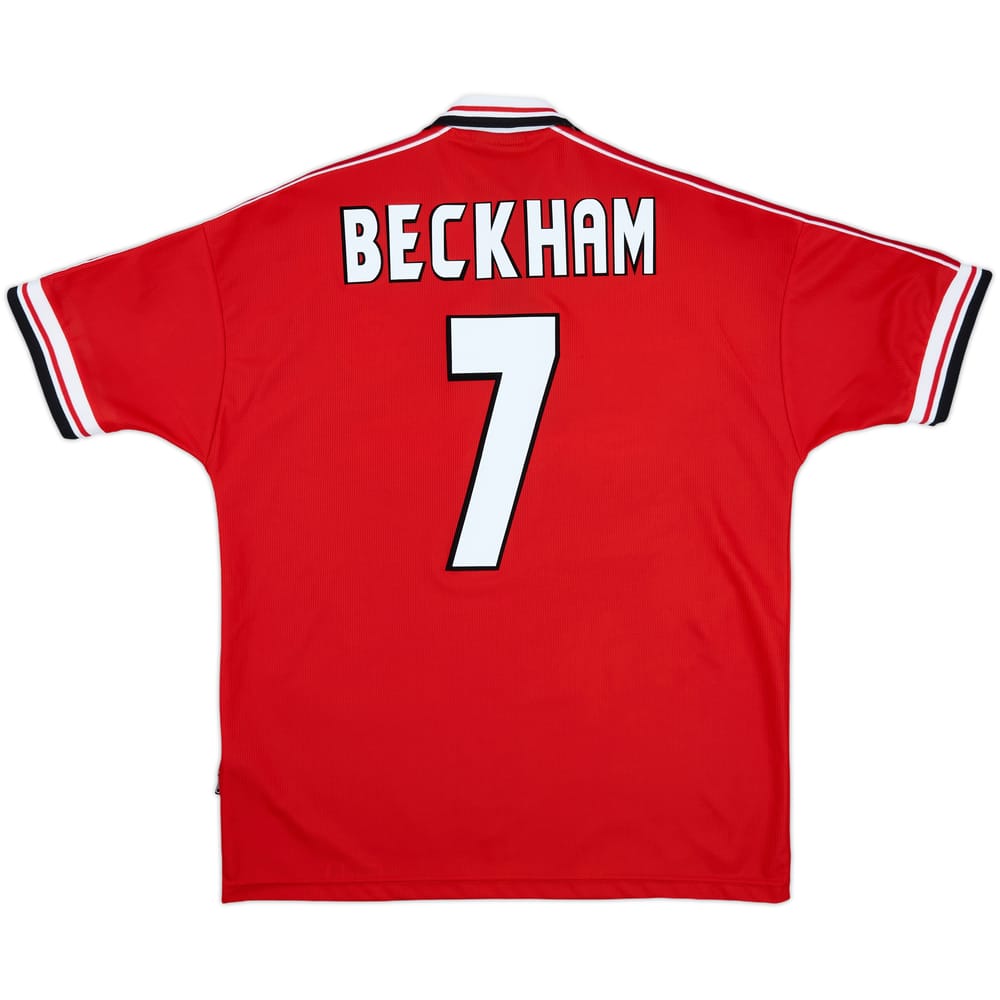 1998-00 Manchester United Home Shirt Beckham #7 - 8/10 - (L)