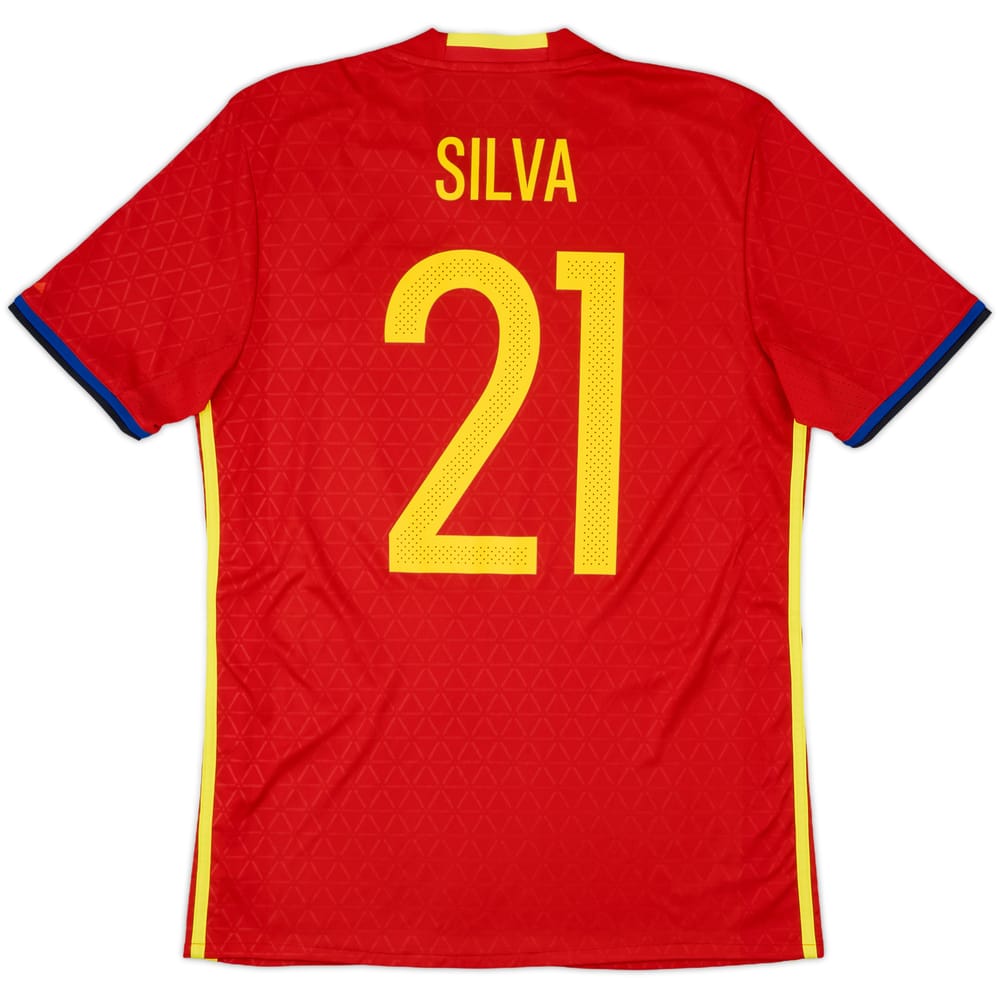 2016-17 Spain Home Shirt Silva #21 - 10/10 - (M)