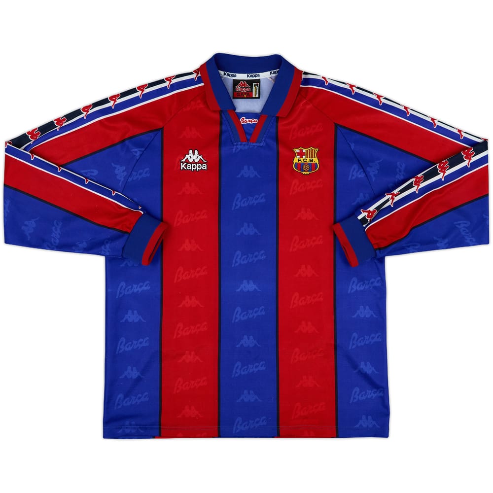 1995-97 Barcelona Home L/S Shirt #8 (Amor) - 8/10 - (M)