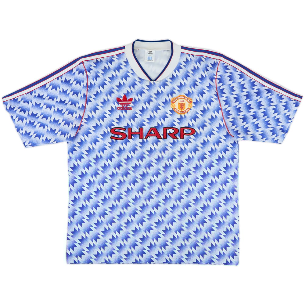 1990-92 Manchester United Away Shirt #7 (Robson) - 8/10 - (L)
