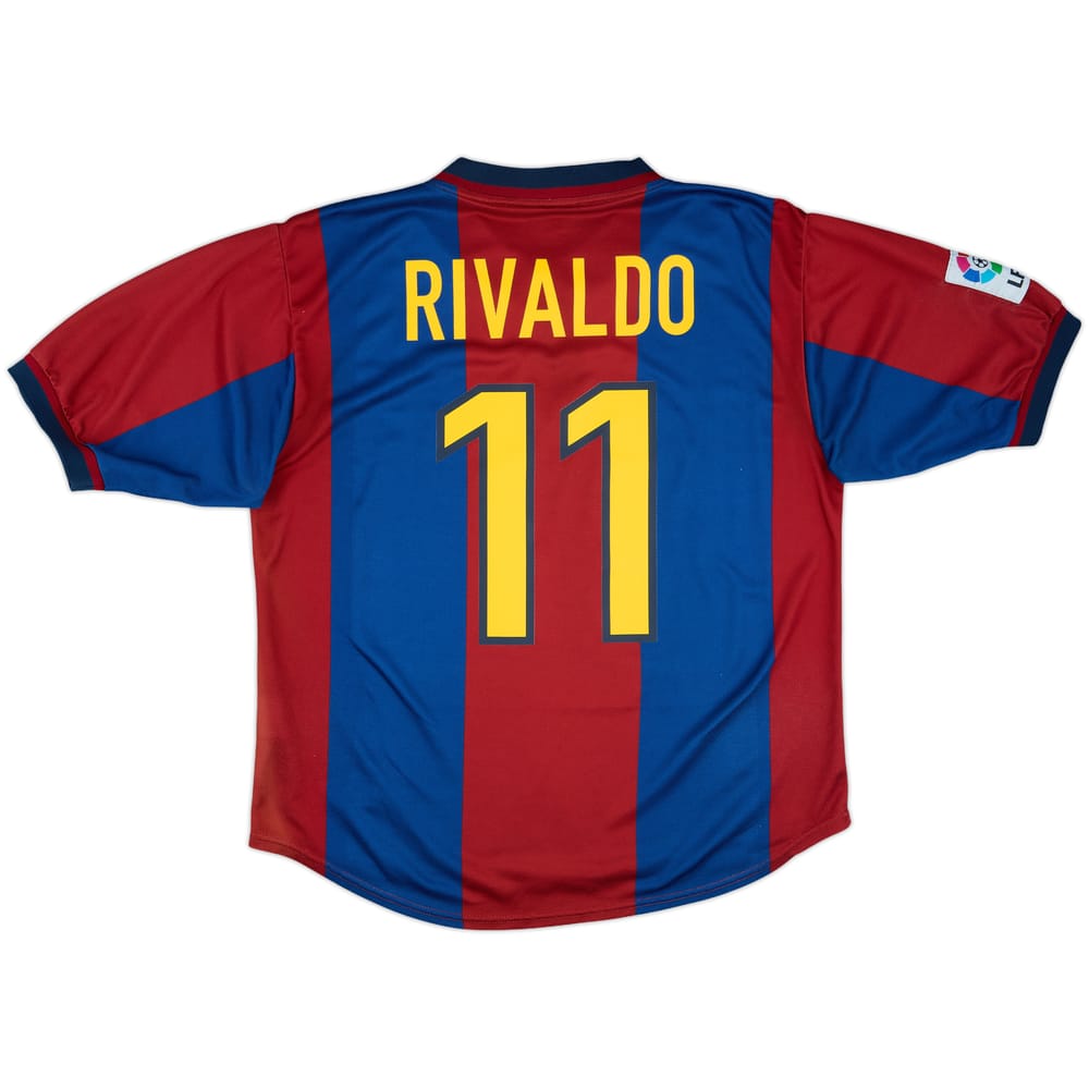 1998-00 Barcelona Home Shirt Rivaldo #11 - 8/10 - (L)