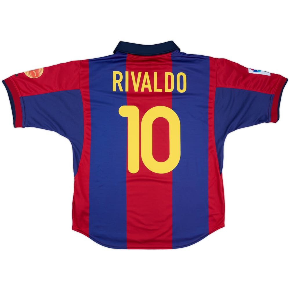 2000-01 Barcelona Home Shirt Rivaldo #10 - 8/10 - (L)