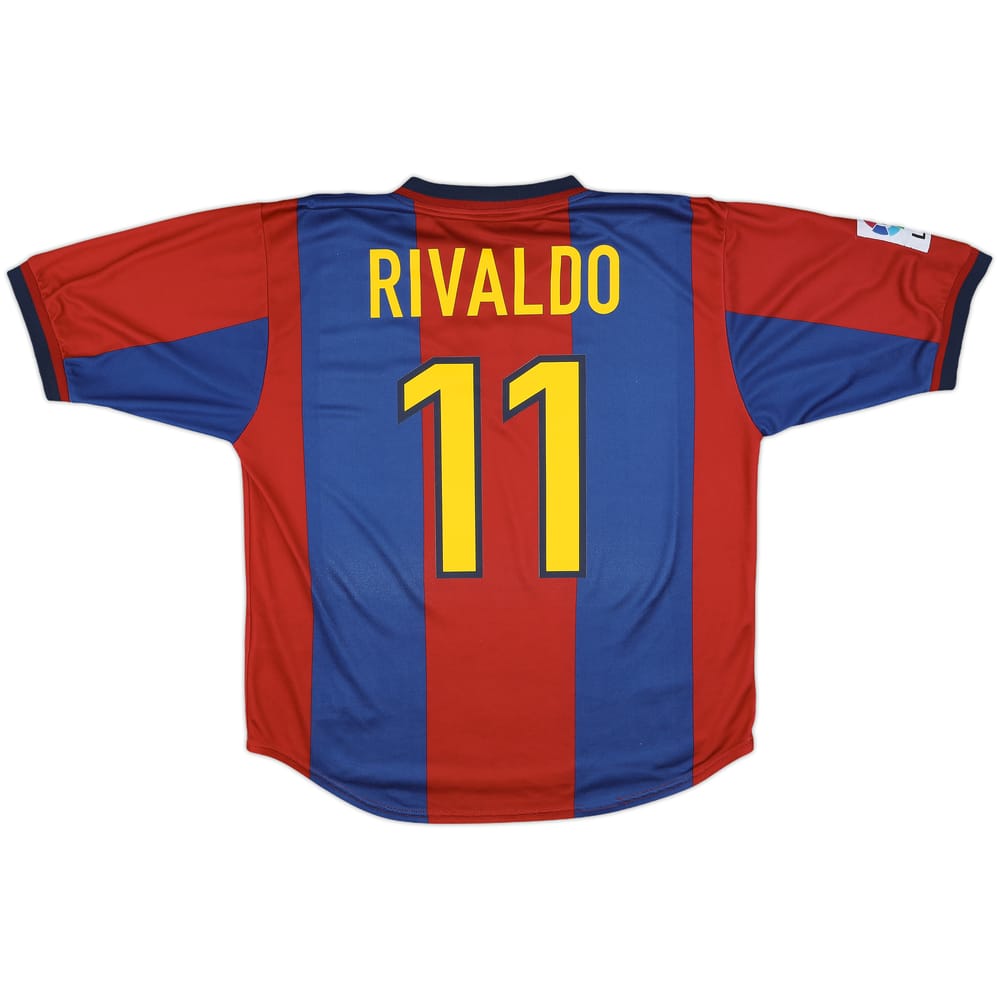 1998-00 Barcelona Home Shirt Rivaldo #11 - 8/10 - (L)