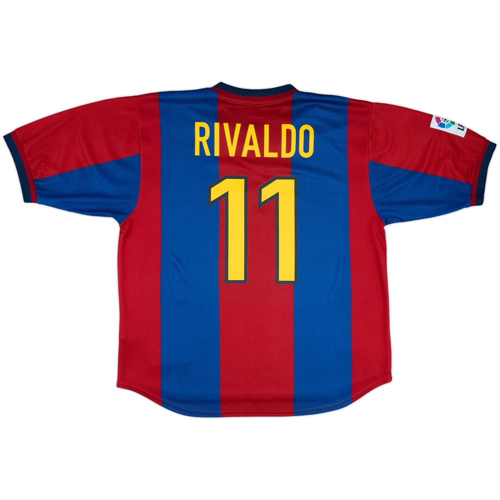 1998-00 Barcelona Home Shirt Rivaldo #11 - 8/10 - (XL)