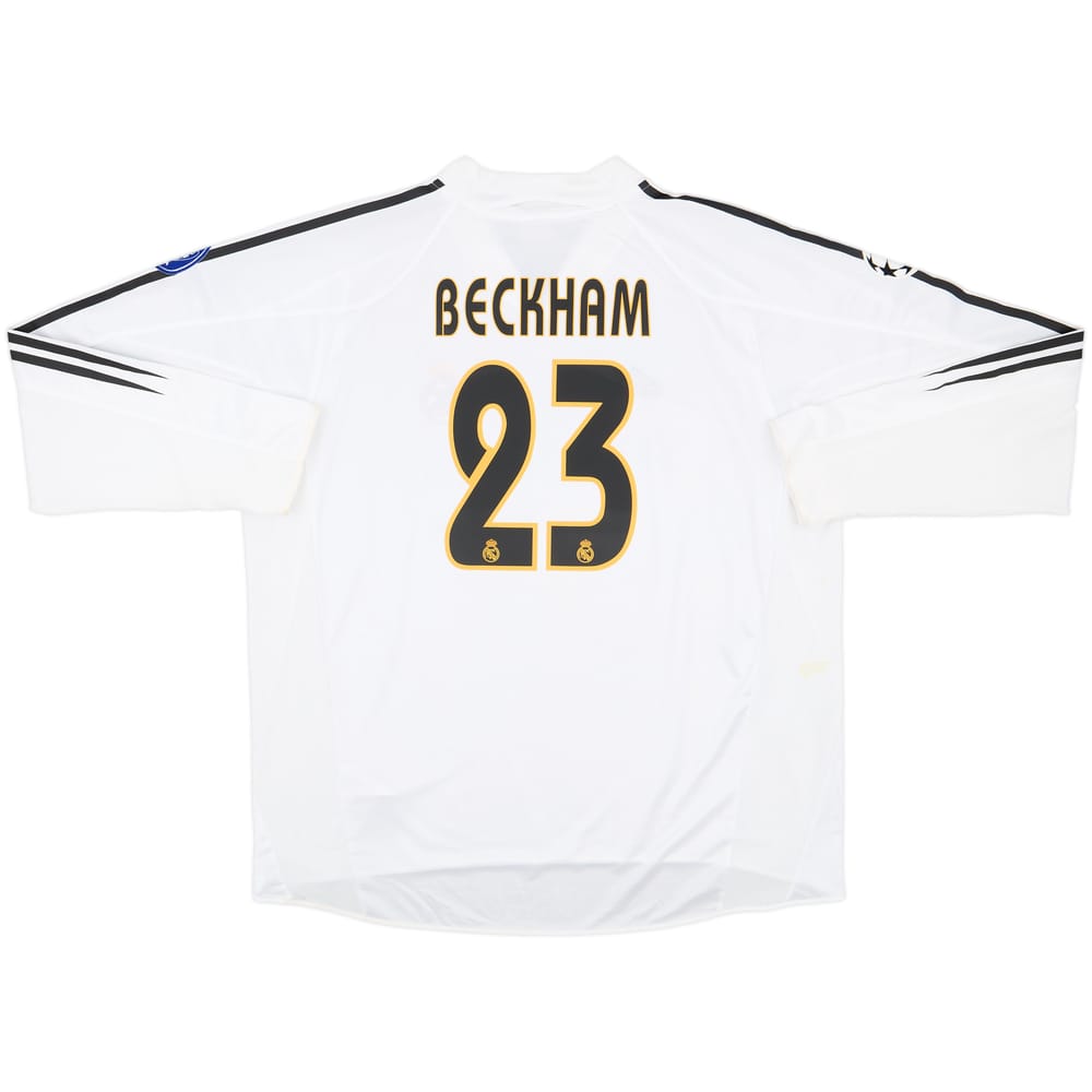 2004-05 Real Madrid Home L/S Shirt Beckham #23 (XXL)