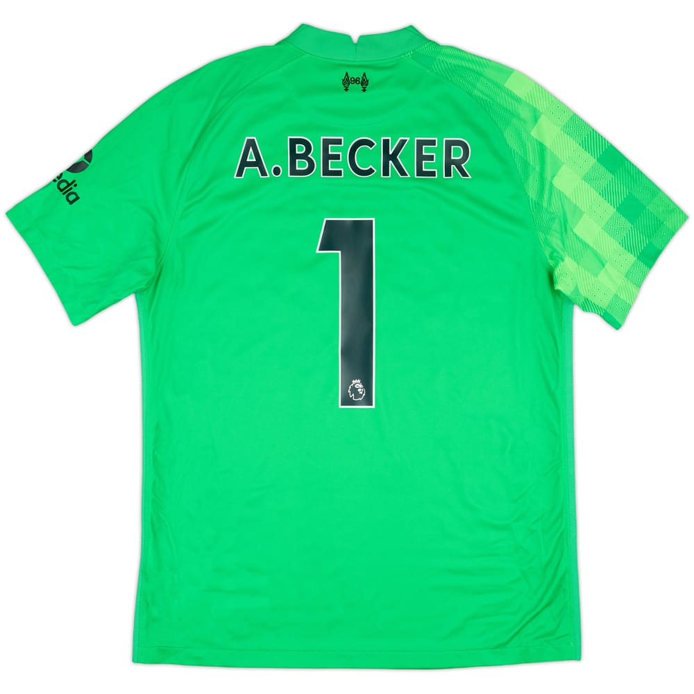 2021-22 Liverpool GK S/S Shirt A.Becker #1 - 10/10 - (L)
