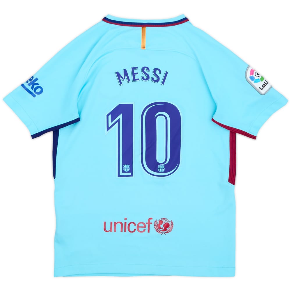2017-18 Barcelona Away Shirt Messi #10 - 7/10 - (M.Boys)