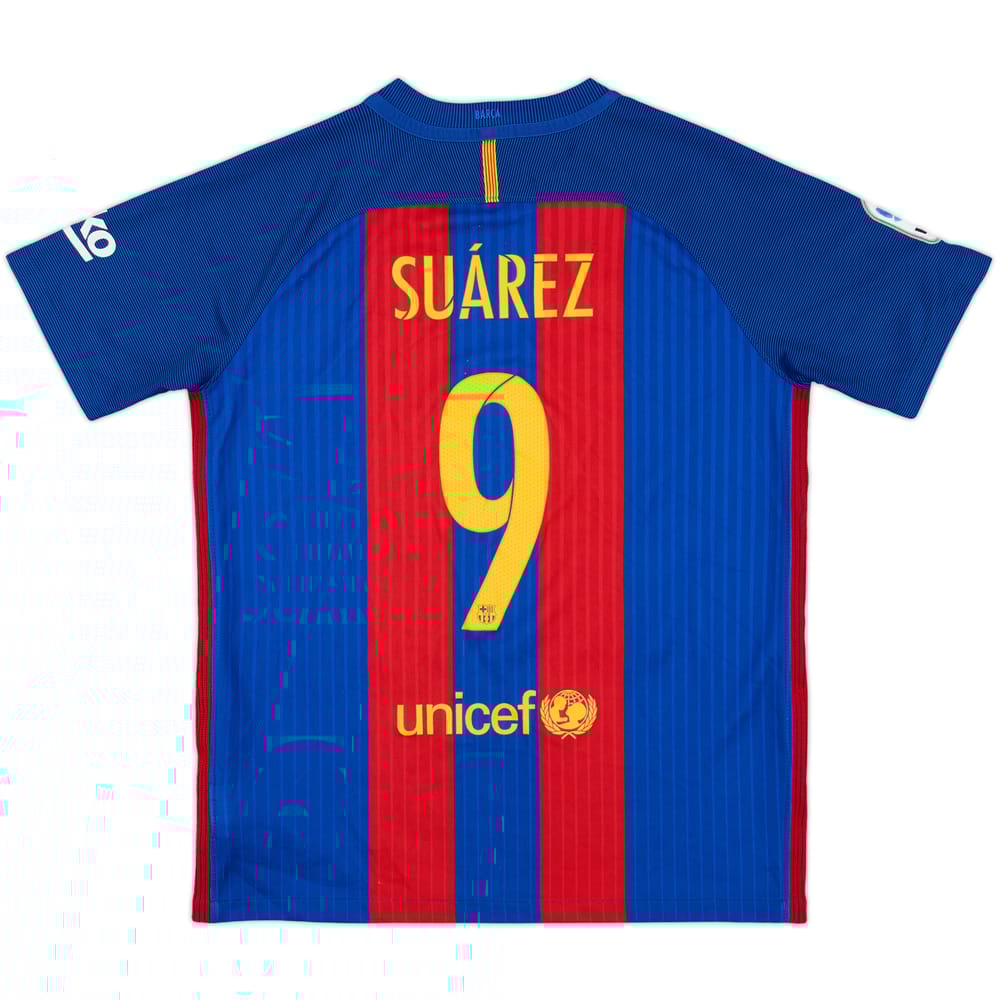 2016-17 Barcelona Home Shirt Suarez #9 - 8/10 - (XL.Boys)