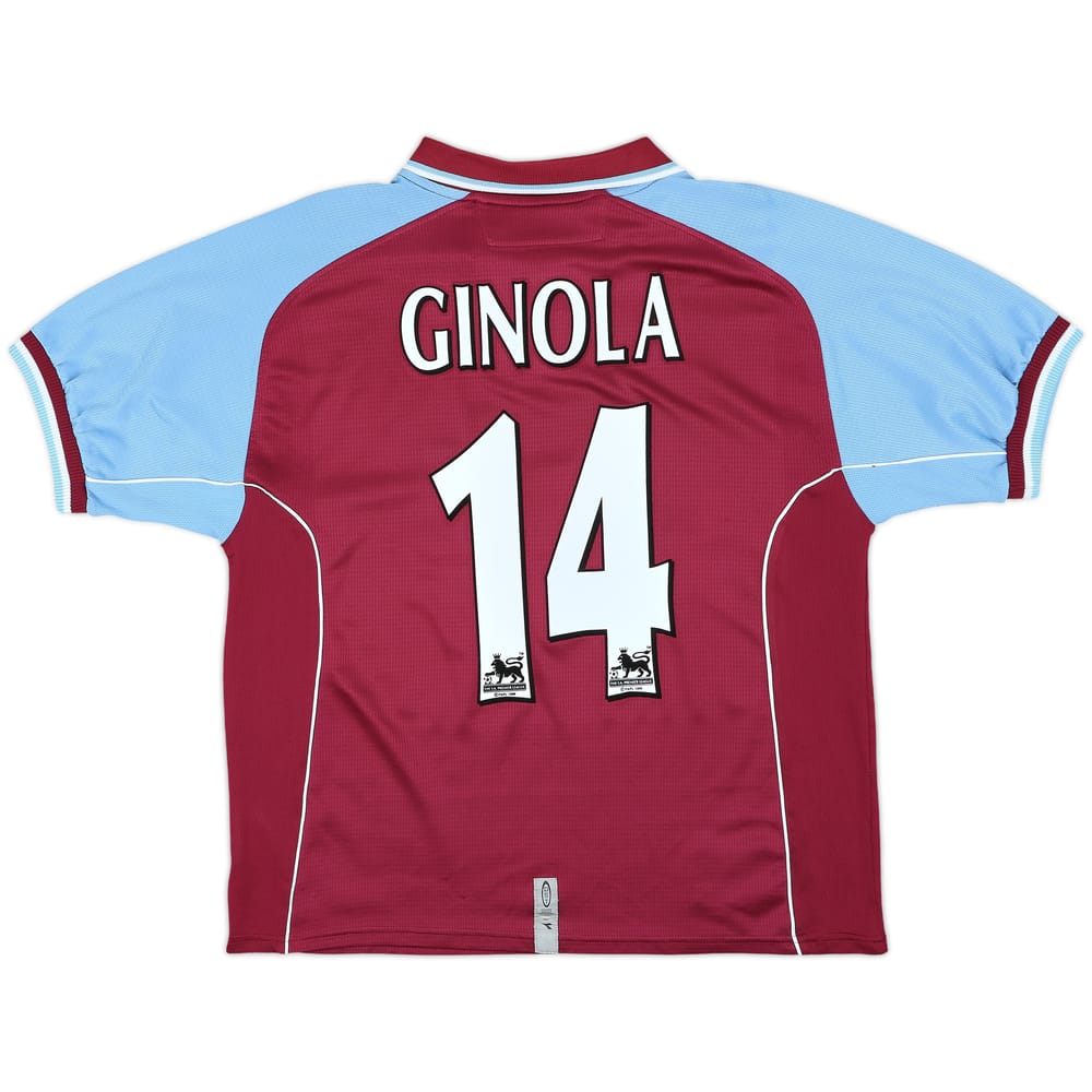 2000-01 Aston Villa Home Shirt Ginola #14 - 9/10 - (M)