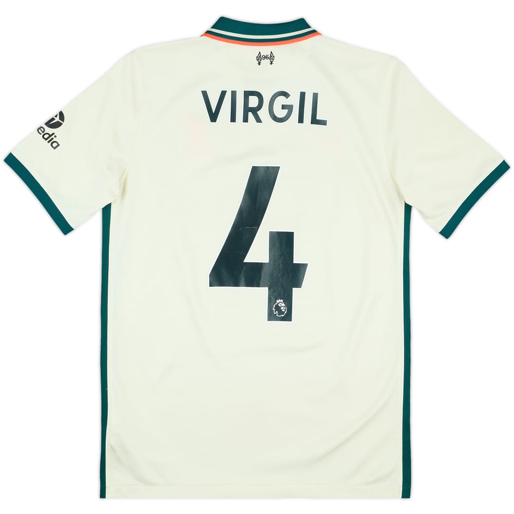 2021-22 Liverpool Away Shirt Virgil #4 - 7/10 - (XL.Boys)