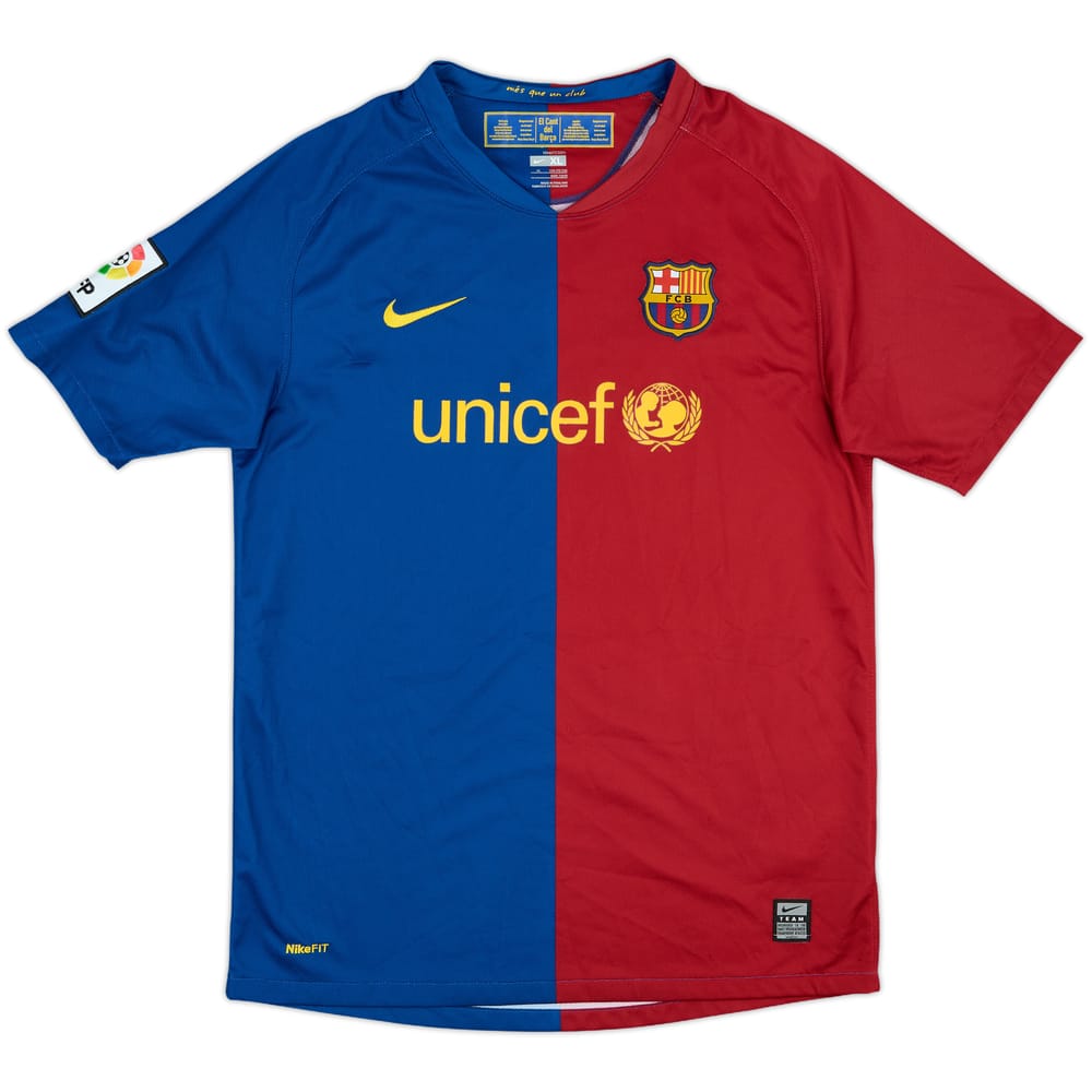 2008-09 Barcelona Home Shirt - 10/10 - (XL.Boys)