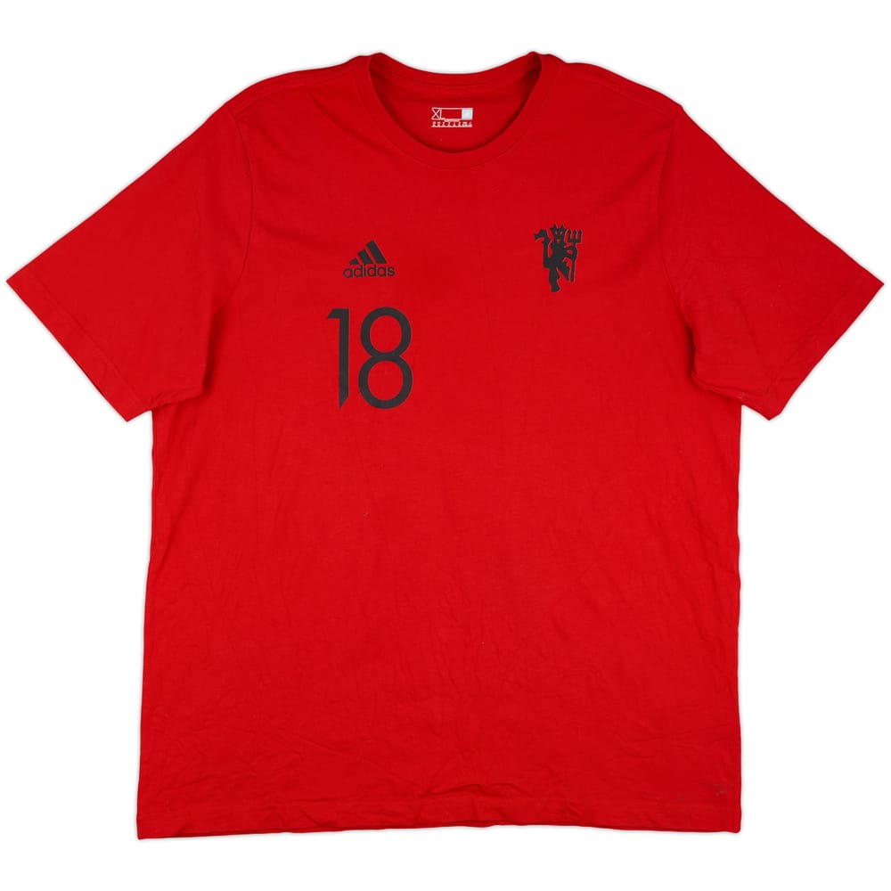 2021-22 Manchester United adidas Cotton Tee B.Fernandes #18 - 7/10 - (XL)