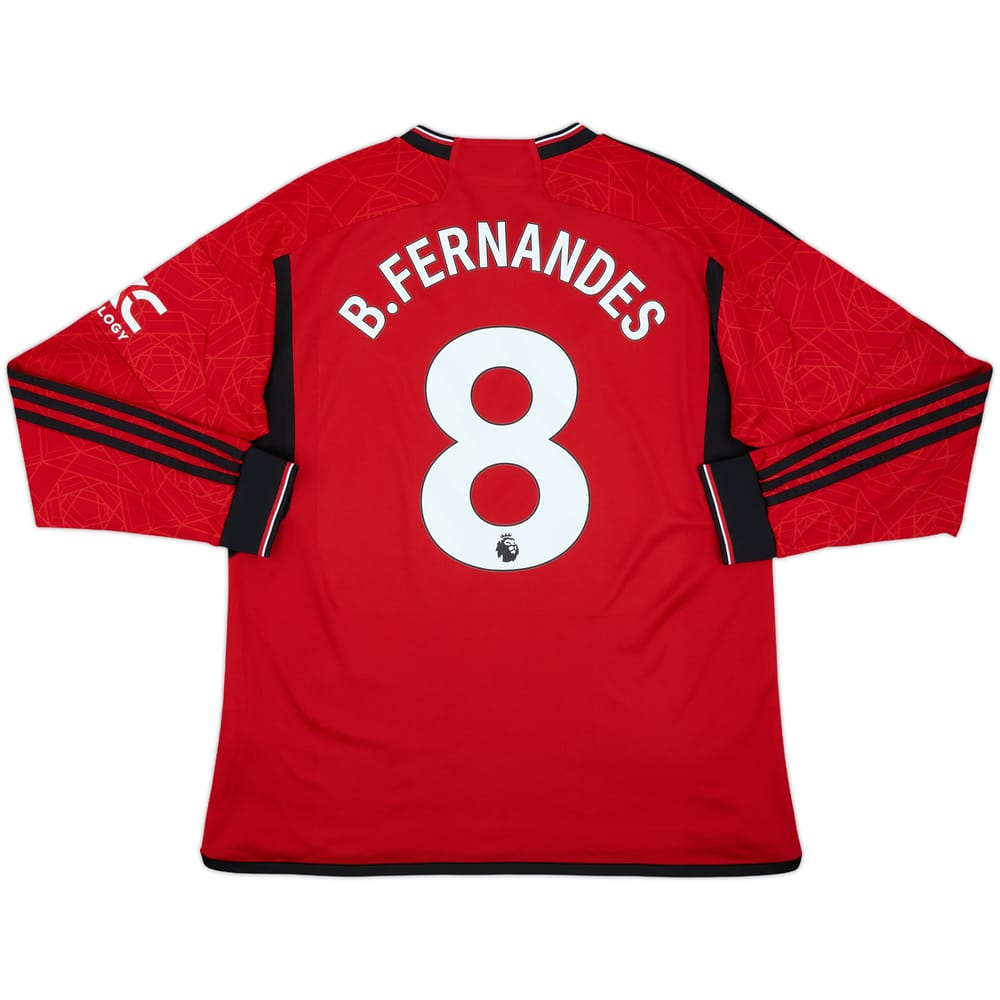 2023-24 Manchester United Home L/S Shirt B.Fernandes #8 - 9/10 - (XL)