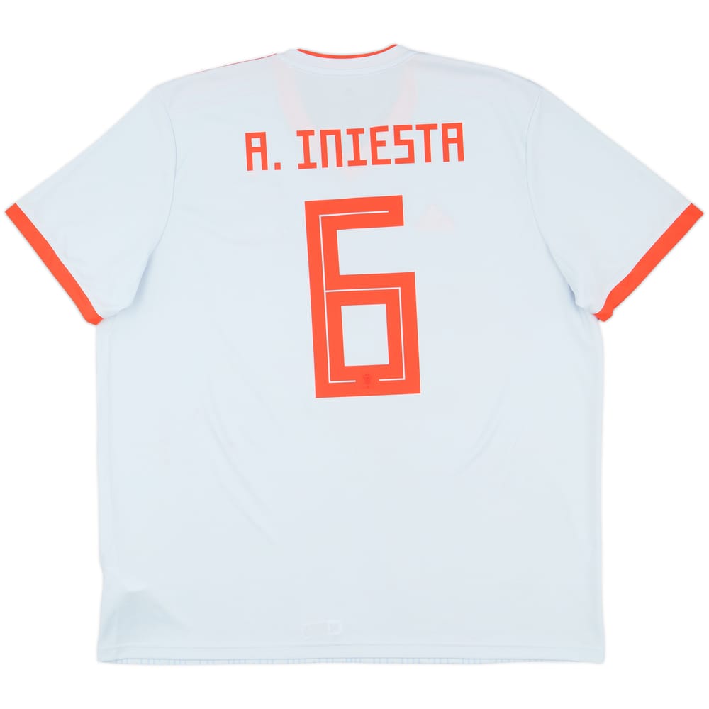 2018-19 Spain Away Shirt A.Iniesta #6 - 9/10 - (XXL)