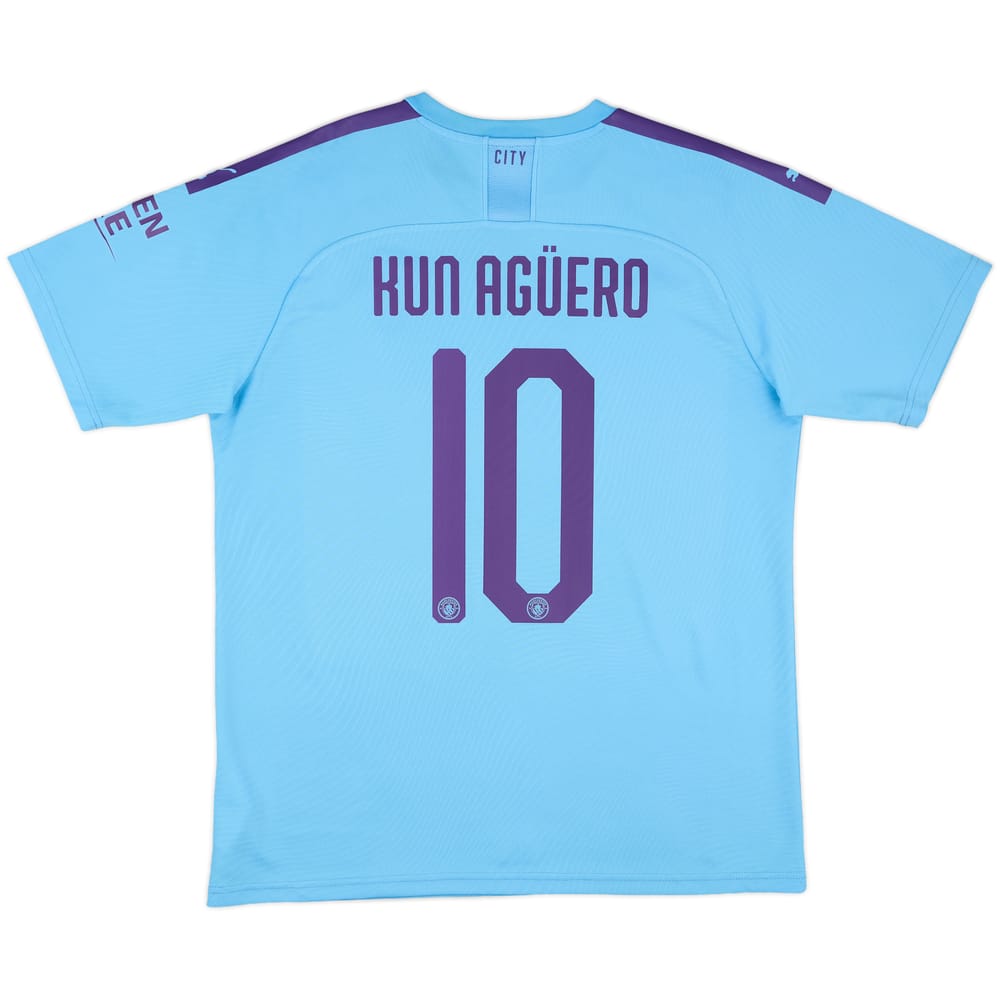 2019-20 Manchester City Home Shirt Kun Aguero #10 - 8/10 - (L)