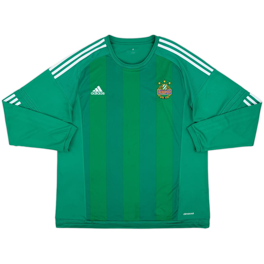 2015-16 Rapid Vienna Home L/S Shirt - 8/10 - (XL)