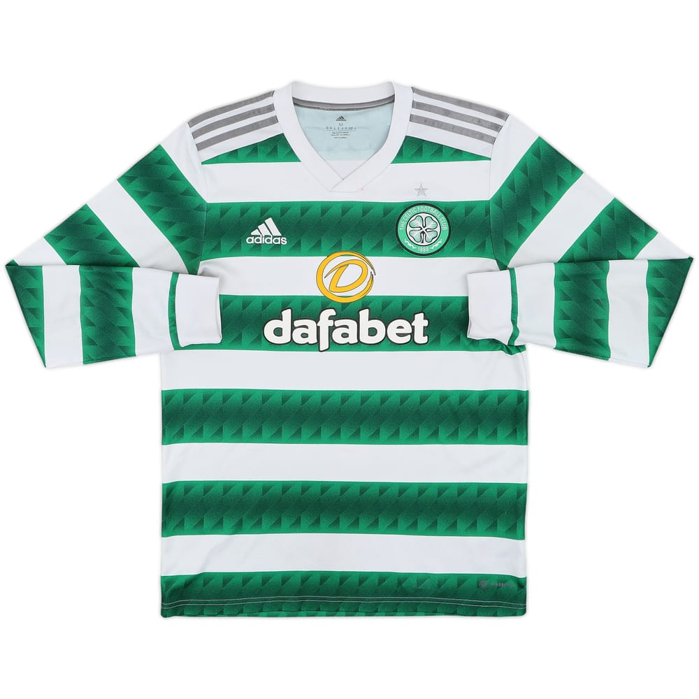 2022-23 Celtic Home L/S Shirt - 6/10 - (M)