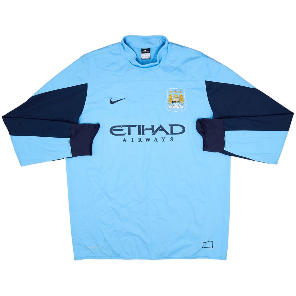 2013-14 Manchester City Nike 1/4 Zip Drill Top - 9/10 - (XXL)
