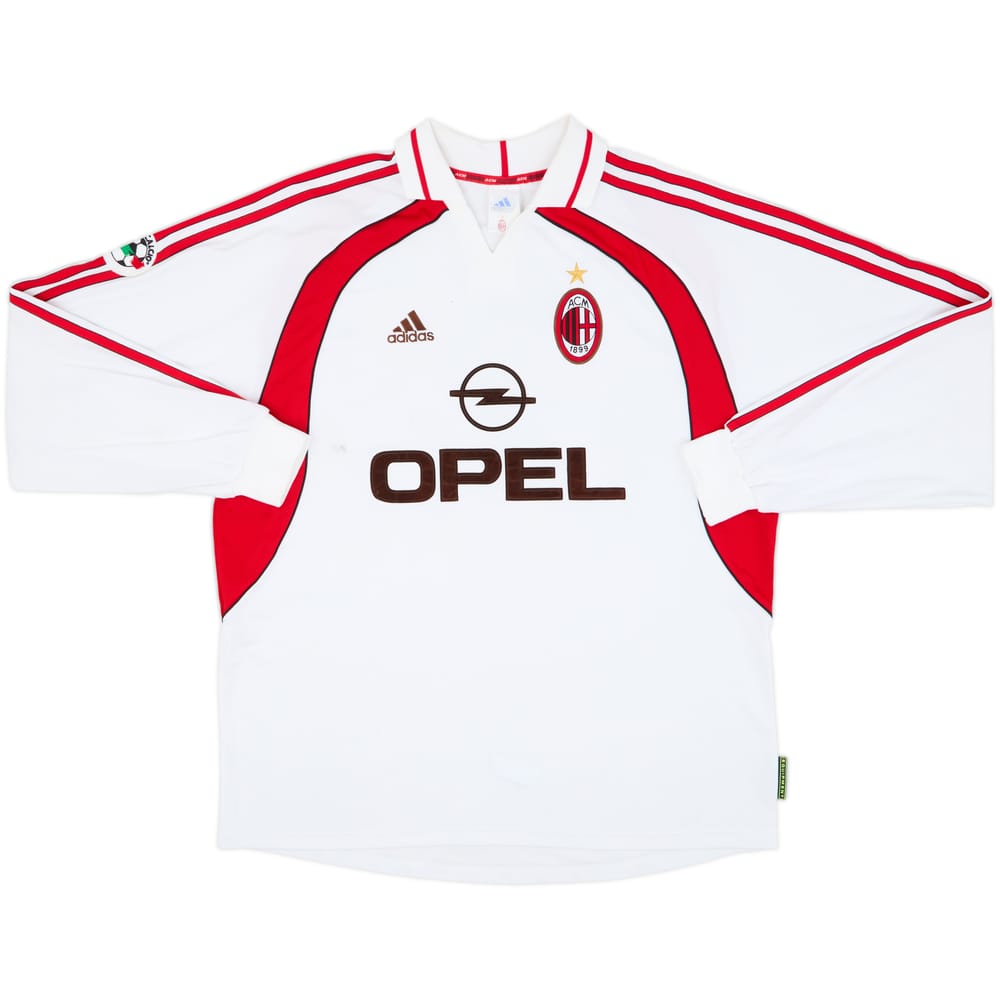 Camiseta de visitante versión jugador de manga larga del AC Milan 2000-02 #2 - 6/10 - (XL)