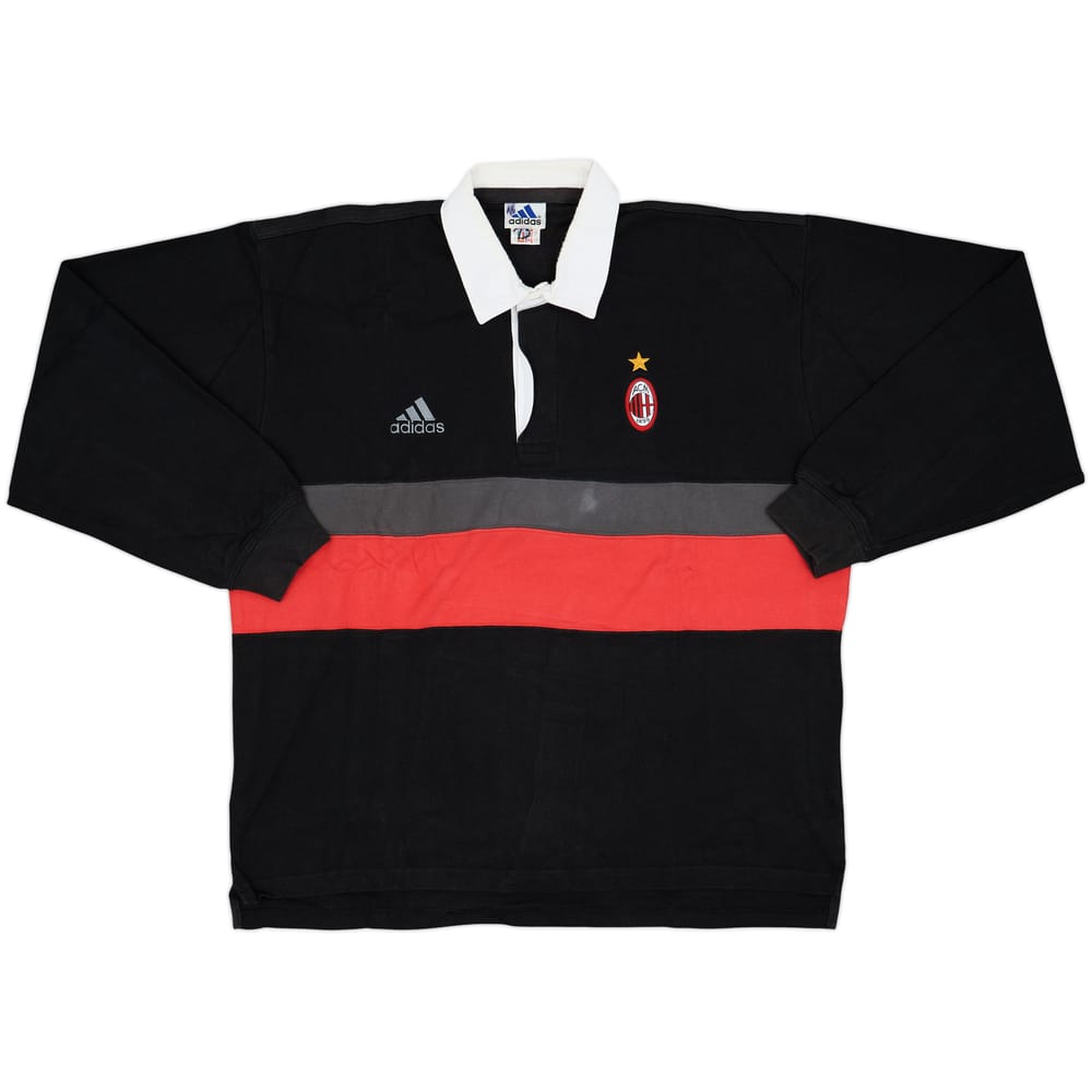 2000-01 AC Milan adidas Polo L/S Shirt - 8/10 - (XL)