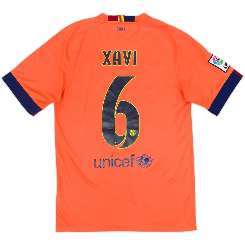 2014-15 Barcelona Away Shirt Xavi #6 - 6/10 - (S)