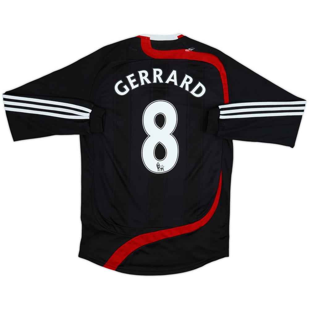 Camiseta de la tercera equipación del Liverpool de manga larga Gerrard #8 2007-08 - 6/10 - (S)