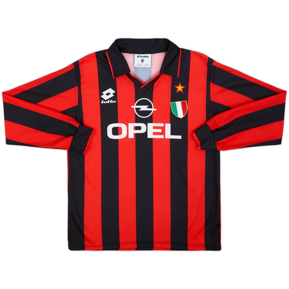 1994-95 AC Milan Home L/S Shirt #9 - 6/10 - (XL.Boys)