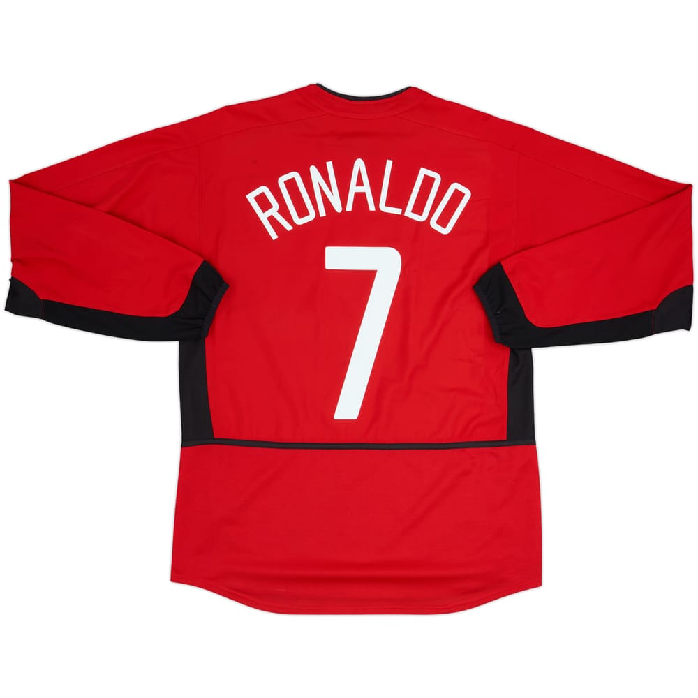 2002-04 Manchester United Home L/S Shirt Ronaldo #7 - 8/10 - (M)