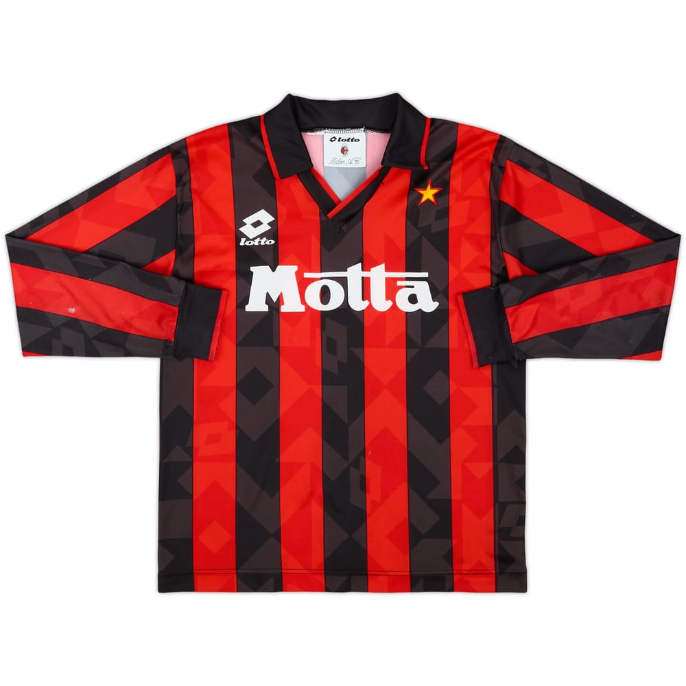 1993-94 AC Milan Home L/S Shirt - 6/10 - (XL.Boys)