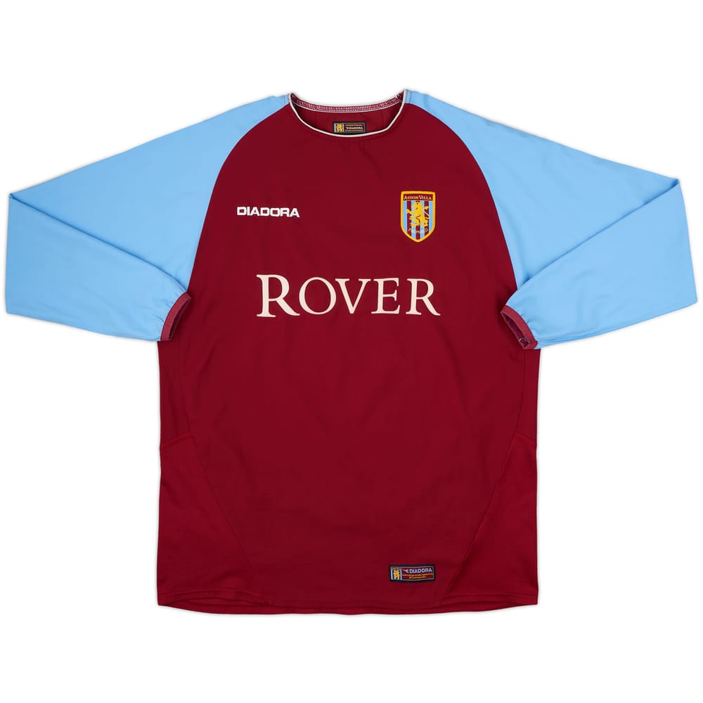2003-04 Aston Villa Home L/S Shirt - 8/10 - (M)