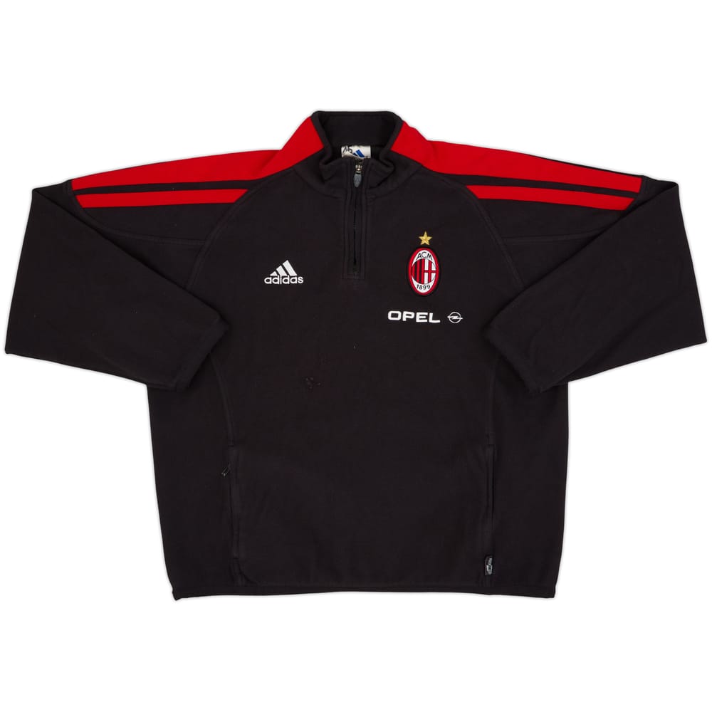 Chaqueta de entrenamiento con cremallera de 1/4 adidas versión jugador del AC Milan 2001-02 - 7/10 - (L/XL)