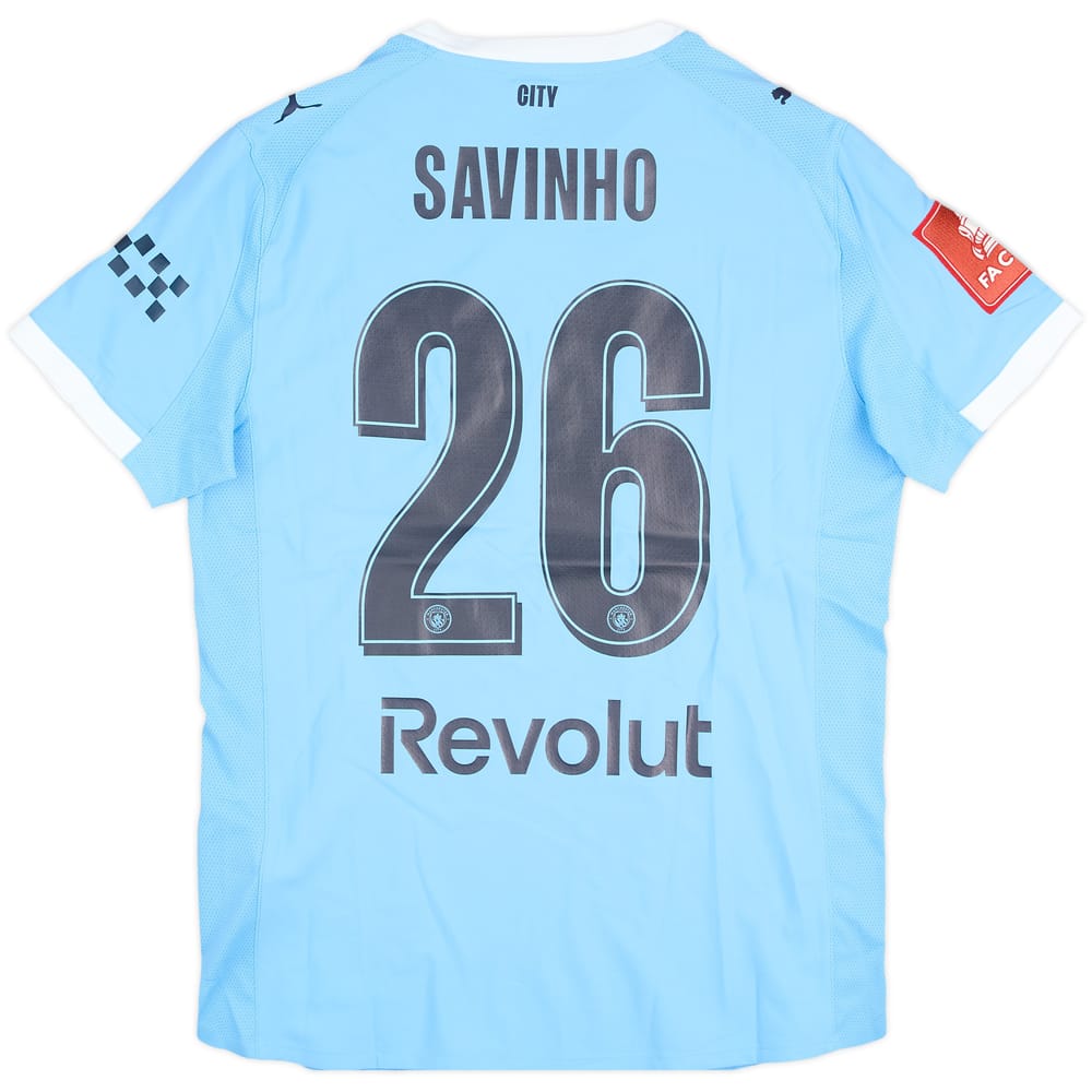 2025-26 Manchester City Match Issue FA Cup Final Home Shirt Savinho #26